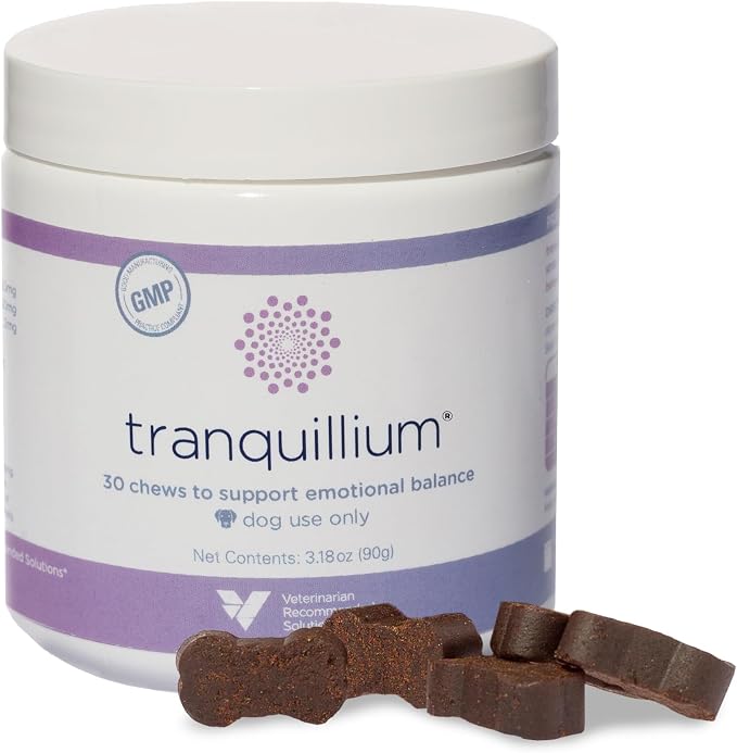 Tranquillium Calming Soft Chews for Dogs – Stress Support (30 Ct) | For stress & anxious behavior, Supports calm response, Non‑drowsy formula
