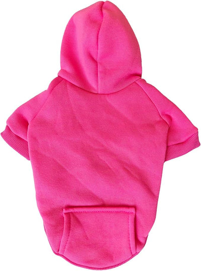 Jecikelon Soft Dog Hoodies for Small Dogs, Fleece Puppy Sweatshirt with Pockets, Warm Winter Cold Weather Coats for Pet Cat, Cute Clothes Puppy Costume (Rose red, X-Large)