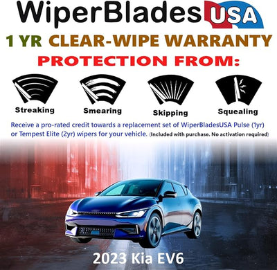 Wiper Blades for 2023 Kia EV6 Wipers w/1yr Warranty (Set of 2) Compatible Replacement