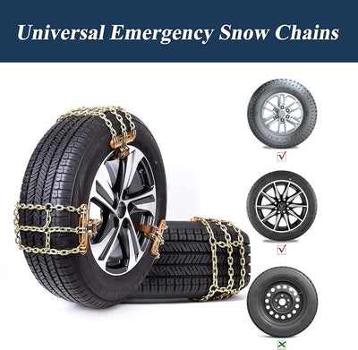 Snow Chains, 215-315mm Universal Tire Chains for Car, SUV, RV, Pickup Trucks, Adjustable Emergency Anti-Skid Thickening Tire Traction Chain (6 Packs)