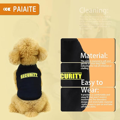 Discover Cozy Cotton Canine Wear: Soft, Lightweight, and Breathable Dog Shirt Vest with Eye-Catching Graphics(Security), Keeping Your Furry Friend Warm and Comfy! Red L