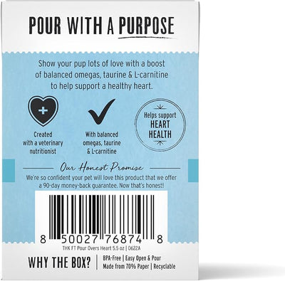 The Honest Kitchen Human Grade Functional Pour Overs: Heart Health - Turkey Broth & Salmon Stew Dog Food Topper, 5.5 oz x12