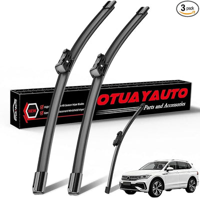 OTUAYAUTO Wiper Blades Replacement for Volkswagen Tiguan Touareg 2018-2025 | 25"+22"+15" Windshield Wipers Set All-Extreme Weather Performance Quiet No Trace (Pack of 3)