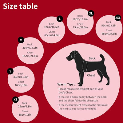 Warm Dog Winter Coat, Fashion Pet Cold Weather Jacket with Built-in Harness, Reflective & Adjustable Comfortable Pet Vest, Windproof Apparel for Small Medium Large Dogs (Red)