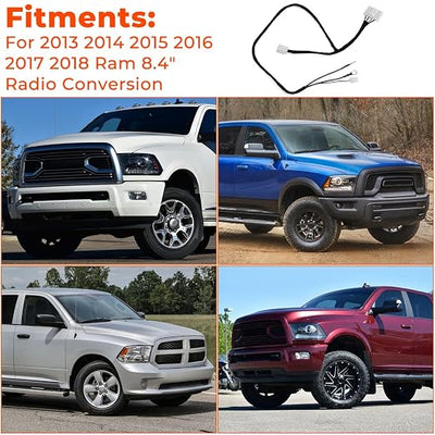 for 2013-2018 Ram 8.4 Radio Conversion ADD ON Harness 4 Speed Fan HVAC to 7 Speed