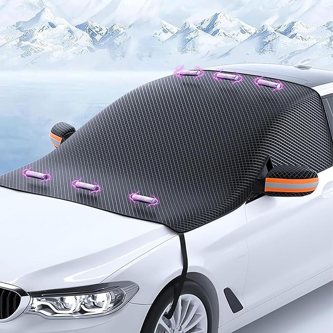 Car Windshield Cover for Hyundai Santa Cruz 2022 2023 2024, Magnetic All Weather Front Window Cover Protects from Snow Ice and Frost Windscreen Winter Car Accessories