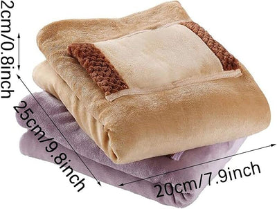 Flannel Sherpa Electric Heated Throw Blanket Portable USB Battery Powered Outdoor Fast Heating Blanket for Office Travel Home Car Use, Home Travel Office 401, Brown