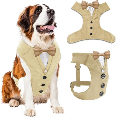 AVERYDAY Dog Tuxedo for Wedding Outfit, Dog Suit and Tie Costumes for Birthday, Halloween, Cosplay, Christmas Party, Pet Formal Wear with Bowtie, Tux for Medium Large Dogs, Bulldog, Labrador, Husky