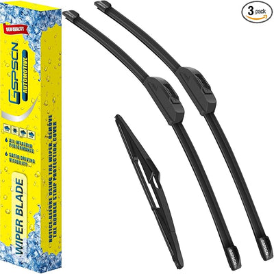 GSPSCN 3 Wipers For Nissan Pathfinder 20-13，Qashqai 22-21，Rogue 23-14 /INFINITI QX60 22-14 /Mitsubishi Outlander 24-21 Original Equipment Windshield Wiper Blades Set 26"+17"+12"