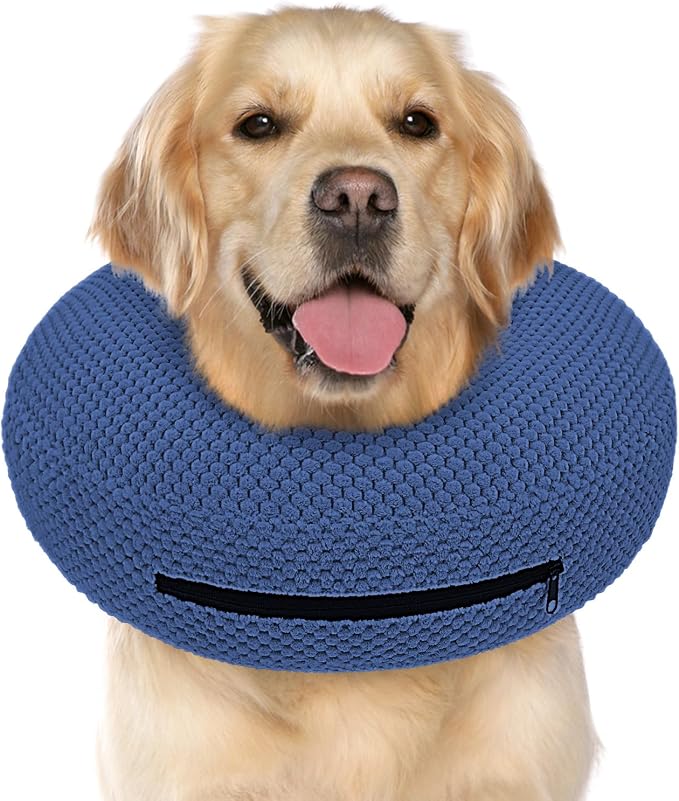 Inflatable Dog Cone Collar for Dogs to Stop Licking, Dog Donut Collar After Surgery, Soft Pet Cone for Small Medium Large Dogs