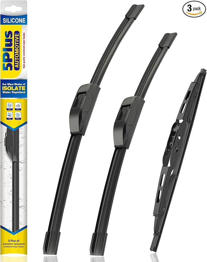 5 PLUS® Silicone Windshield Wipers Replacement for 2018-2024 Chevy Traverse Wiper Blades(Set of 3),Automotive Replacement Windshield Wiper Blades For My Car-24"/20"/10"