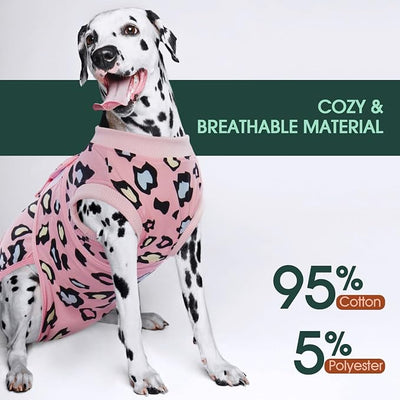 Kuoser Dog Recovery Suit for Dogs After Surgery,Professional Surgical Onesie for Female Male Dogs Spay Neuter,Soft Dog Surgery Suit Bodysuit for Abdominal Wounds Skin Disease,Pink Leopard XL
