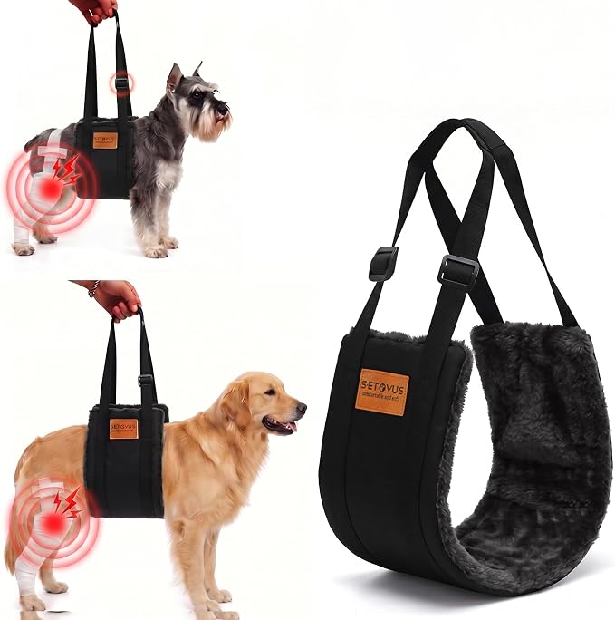 Dog Sling for Large Dogs Hind Leg Support, Magic Tape Dog Lift Harness, Soft Dog Support Harness for Back Legs, Hip Support Harness to Help Senior, Injured, Disabled and After ACL Surgery