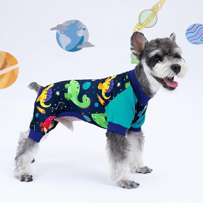 XPUDAC Dog Pajamas Clothes for Small Dogs Boy Girl, Doggie Pjs Puppy Onesies Outfits Pet Clothes for Dog Cat Christmas Pajamas, 4 Styles (Universe, Medium)