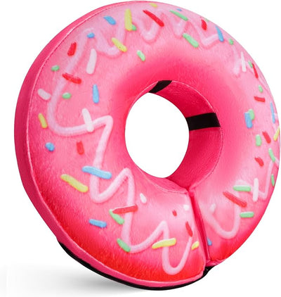 Inflatable Dog Cone Collar for Dogs After Surgery, Soft Adjustable Blow up Donut Dog E-Collar for Small Medium Large Dog and Cats,Pink Donut
