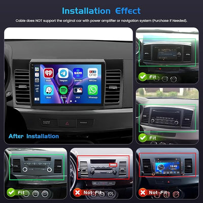 Inefala 4G 128G for Mitsubishi Lancer 2007-2012 Radio CarPlay 10.1" Incell Touchscreen Car Stereo Android 15 Android Auto Bluetooth 5.0 GPS WiFi 15UI Backup Camera