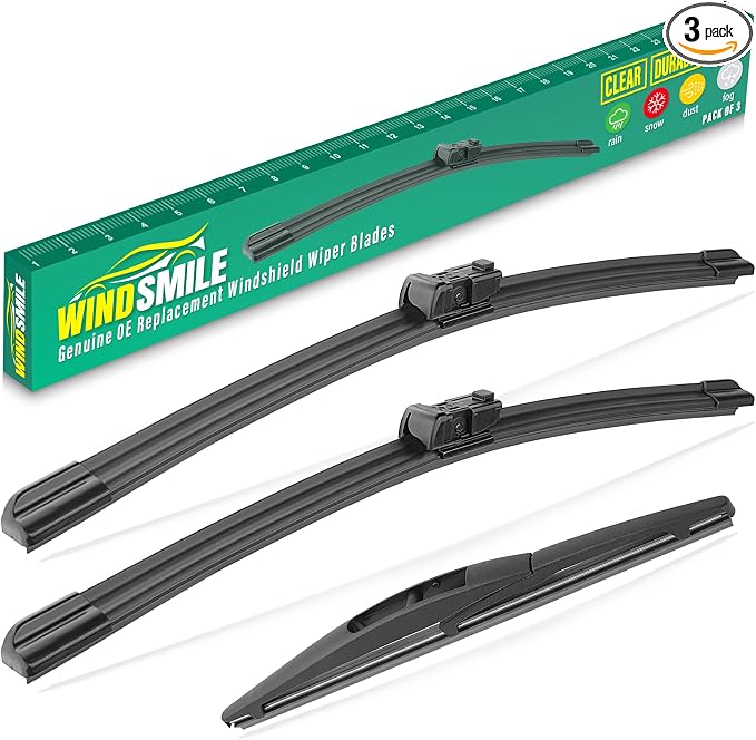 24" 24" 10" Windshield Wiper Blades Replacement for Jeep Wagoneer 2022 2023 2024 2025,Grand Wagoneer 2022-2025,Wagoneer L Grand Wagoneer L 2023-2025 Premium All Weather Front Rear Wipers (Pack of 3)