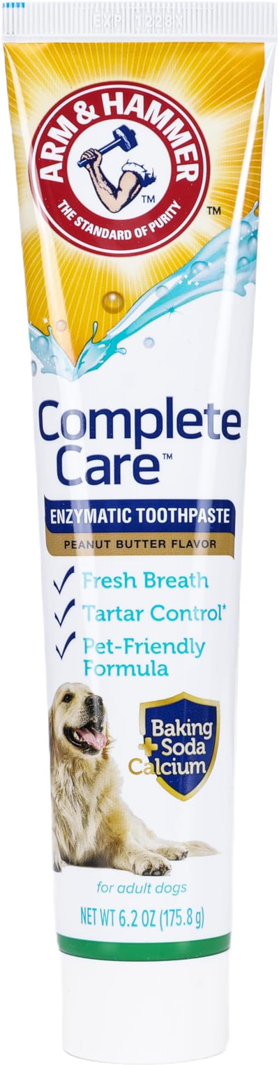 Arm & Hammer Complete Care Enzymatic Dog Toothpaste, Peanut Butter Flavor, Enzymatic Dog Toothpaste for Dogs, Baking Soda + Calcium Formula, 6.2oz