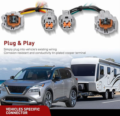 Nilight 4 Pin Trailer Wiring Harness Kit 56459 Vehicle Standard 4 Way Connector Custom for 2021 2022 2023 2024 2025 Nissan Rogue Simple Fit Tow Hitch Harness
