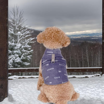 Rbenxia 4 Buffalo Plaid Dog Sweaters with Leash Ring Soft Fleece Vest Warm Puppy Pullover Jacket Cat Pets Winter Outfits (Blue-Gray, Black-White, Camouflage, Gray Letters, Small)