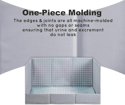 HQ4US 4LEGS Dog Litter Box, Puppy Pee Pad Holder Foldable, Small Indoor Dog Potty Tray for Puppy, High Walls, Seamless, No Assembly, Waterproof, Easy to Clean, No Spill,Portable for Travel