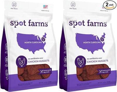 spot farms Chicken Nuggets Healthy All Natural Dog Treats Human Grade Grain Free 12 oz (Pack of 2)