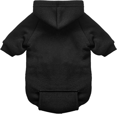 Jecikelon Soft Dog Hoodies for Small Dogs, Fleece Puppy Sweatshirt with Pockets, Warm Winter Cold Weather Coats for Pet Cat, Cute Clothes Puppy Costume (Black, X-Large)