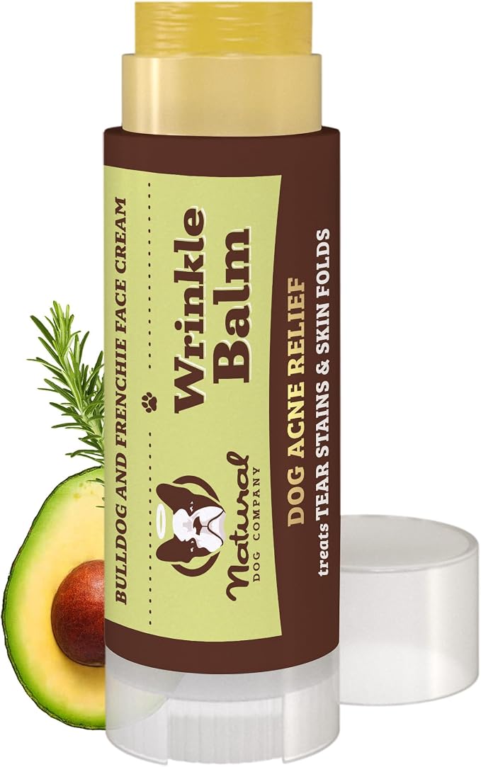 Wrinkle Balm for Dogs, 0.15 oz Stick | For Bulldogs, Frenchies & Pugs, Moisturizing Face Fold Care, Skin Fold Balm, For Warm Weather & Humid Days