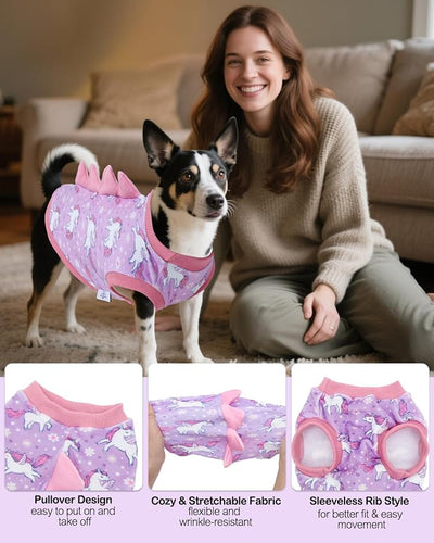 CuteBone Dinosaur Costume Dog Shirt, Stretchy Velvet T-Shirt Clothes for Small Dogs, Soft & Breathable Pet Tee Outfit Cat Apparel for Daily Wear, Cozy Pullover Design Puppy Fashion COSBX07S