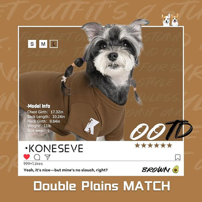 Koneseve Dog Shirts 2 Pack Soft Comfortable Clothes for Medium Large Dogs Brown & Avocado Green 5XL