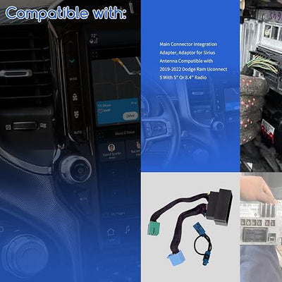 XTPTFABS Main Connector Integration Adapter,Adaptor for Sirius Antenna Compatible with 2019-2022 Dodge Ram UCONNECT 5 with 5" Or 8.4" Radio