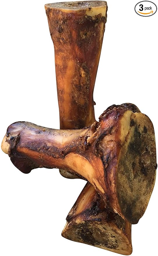 Beef Marrow Large Dog Bones Long Lasting for Aggressive Chewers - USA Made Single Ingredient Champ Bones for Large Dogs Over 50 Pounds - 3 Pack