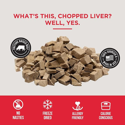 Natural Rapport Freeze Dried Beef Liver Dog Treats - Single Ingredient, USDA Beef, Training Treats for Small & Large Dogs (8 oz, 500+ Treats)