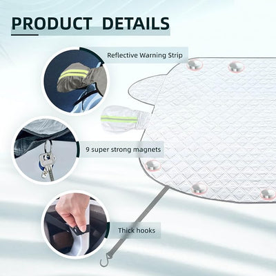 Car Windshield Cover Compatible with Toyota Camry 2025-2016 Custom Fit LE XSE XLE Hybrid SE Sedan New Upgraded Magnetic Windproof Sunshade Cover 4-Layer Protection Ice, UV,Frost Wiper & Mirror Covers