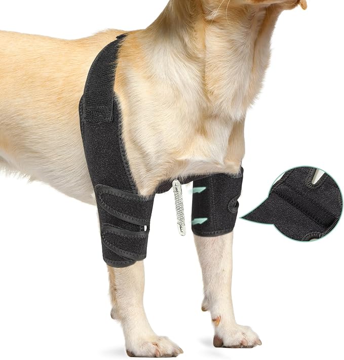 Dog Elbow Brace with Metal Splint,Hygroma Elbow Protector Pads for Dogs Shoulder Callus, Arthritis, Dysplasia, Dislocation, Pressure Sores, Support Front Leg Wrap(Both Left & Right)