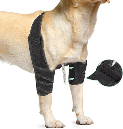 Dog Elbow Brace with Metal Splint,Hygroma Elbow Protector Pads for Dogs Shoulder Callus, Arthritis, Dysplasia, Dislocation, Pressure Sores, Support Front Leg Wrap(Both Left & Right)