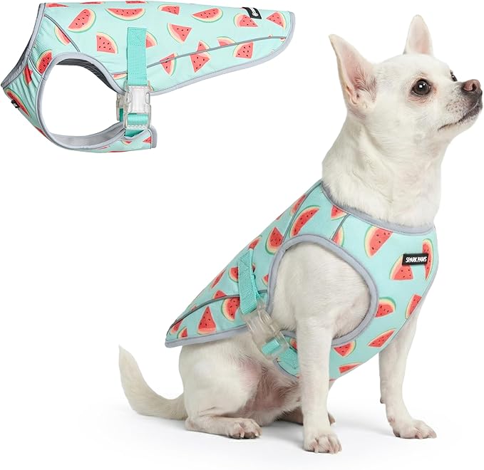 Spark Paws Dog Cooling Vest - SPF 50 UV Sun Protection - Summer Heat Relief Gear for Dogs, Lightweight, Evaporative Cooling - Dog Anxiety Relief Vest During Hot Days - Watermelon - Size M