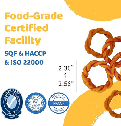 iPaw Turkey Dog Treats, SQF Certified Human Grade Dog Treat, Suitable for Training Chew, Hypoallergenic, Rawhide Alternative, Ring (Oringinal Flavor)
