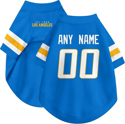 Los Angeles Dog Clothes Jersey Style Personalized Pet T Shirt with Custom Name Number for Small Medium Large Dogs