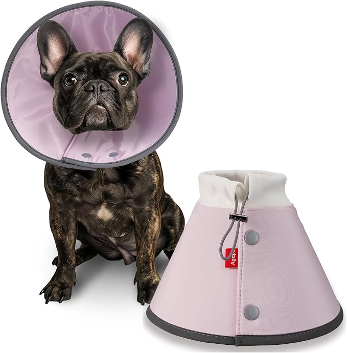 Agape Soft Dog Cone for Small Dogs & Cats, Recovery Collar to Stop Licking | Comfy E-Collar Alternative for Puppies, Adjustable Cloth Cone After Surgery, Protective Neck Cone for Kittens, Washable