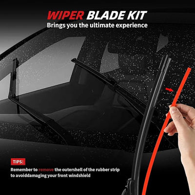 OTUAYAUTO Windshield Wiper Blades Replacement for 2015-2018 Chevrolet Colorado, 2015-2018 GMC Canyon All-Extreme Weather Performance Quiet No Trace Front Window Wipers Top Lock 22"+18" (Pcak of 2)