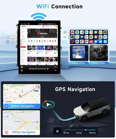 4 Core +64G Car Radio Stereo for Chevrolet Chevy Cruze 2009-2015 with Wireless CarPlay/Android Auto, 9.7 Inch Android 13 Touch Screen GPS Navi WiFi Bluetooth Mirror Link SWC HD Backup Camera