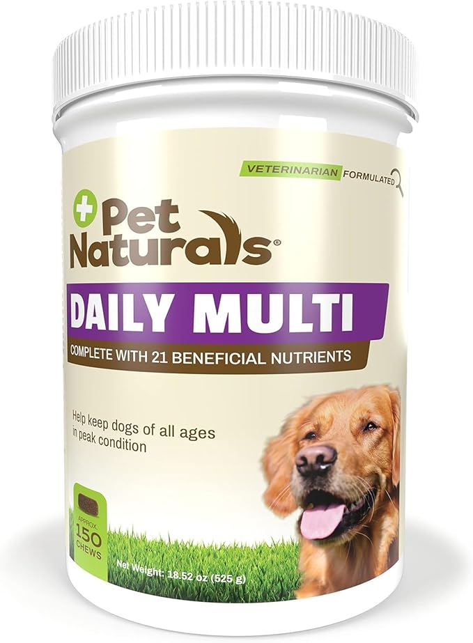 Daily Multivitamin for Dogs – 21 Essential Nutrients, Fatty Acids & Antioxidants for Complete Health, Supports Energy, Digestion, Skin & Coat | Veggie Flavor Soft Chews, 150 Count
