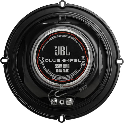 JBL Club 64FSL - Shallow-Mount 6-1/2" (160mm) Two-Way Car Speaker, 55W RMS, 165W Peak, Sensitivity (@ 2.83V): 92dB, Frequency Response: 55Hz – 20kHz, Nominal Impedance: 3.0 ohms