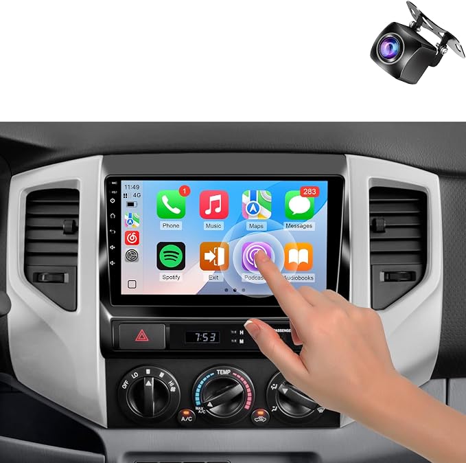 Car Radio for Toyota Tacoma 2005-2015 Stereo Replacement （J.B.L Version） with Wireless Carplay Android Auto, 9'' Touchscreen in-Dash Bluetooth GPS Navigation WiFi SWC Backup Camera MIC 2+32G
