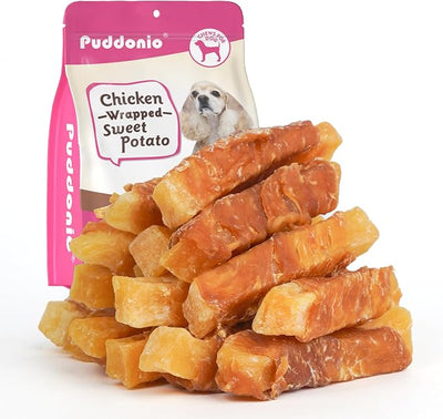 Dog Treats, Chicken Wrapped Sweet Potato, Soft Rawhide-Free Chews for Puppies & Small Dogs, 25 oz