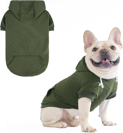 KOOLTAIL Dog Hoodie for Small Medium Large Dogs, Ultra-Warm & Soft Winter Fall Fleece Dog Hooded Sweatshirt Clothes Sweater, Lightweight Pullover Coat for Boy Girl Bulldog Pitbull Puppy Cats,Green S-M