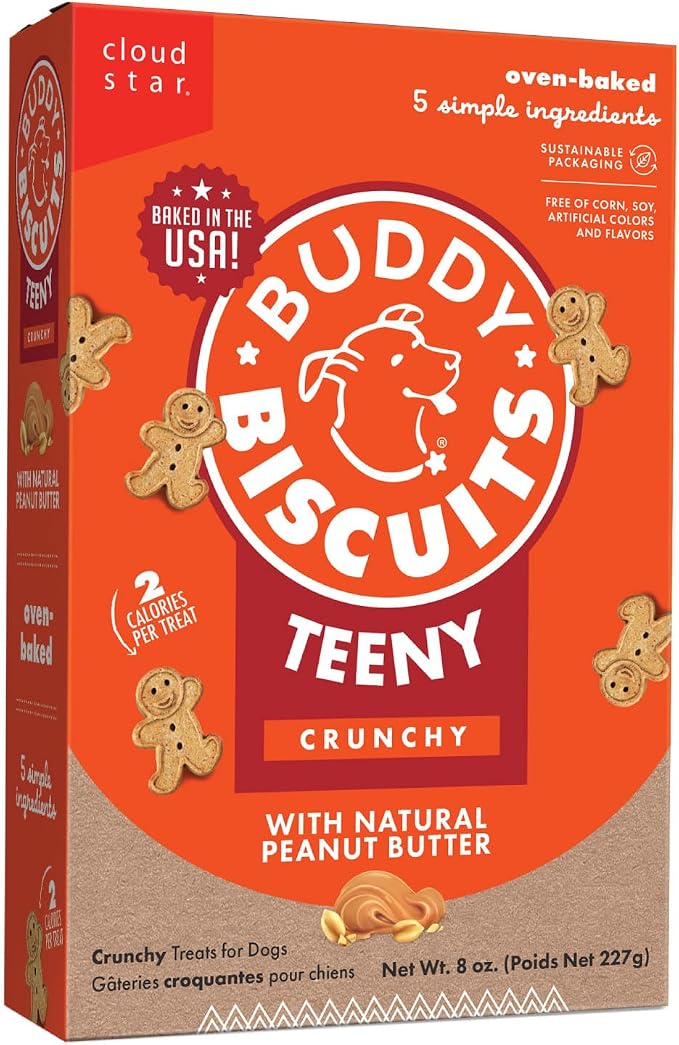 Teeny Crunchy Dog Treats, Peanut Butter, 8 oz. Box