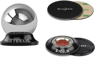 Nite Ize Steelie Orbiter Dash Kit - Metal Plate Attaches to Exterior of Charger - Dashboard System with Magnetic Socket, Dash Mount & Metal Plate - Orbiter