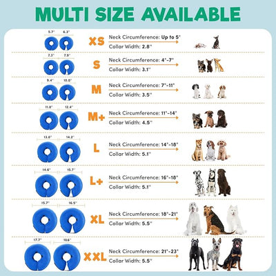 BENCMATE Inflatable Dog Cone Collar Alternative, Soft Dog Cone for Small Medium Large Dogs and Cats, Neck Recovery ECollar Donut Collar After Surgery (Large+, Purple)